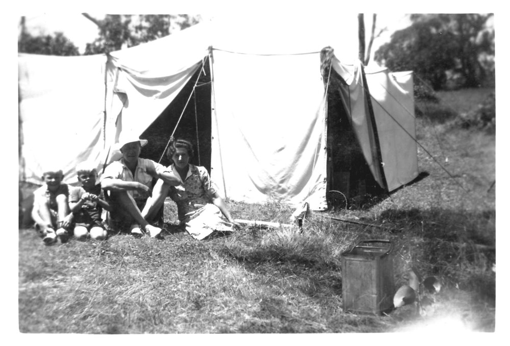 The Nicol family's campsite, late 1940s