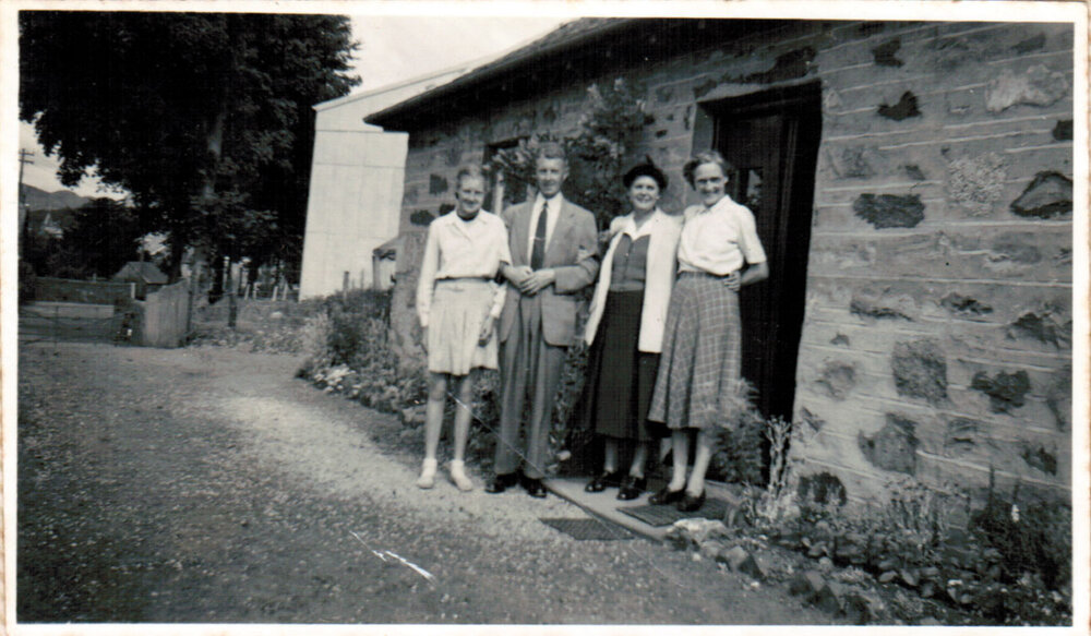 Mr and Mrs Irvine with Barbara Nicol, 1955