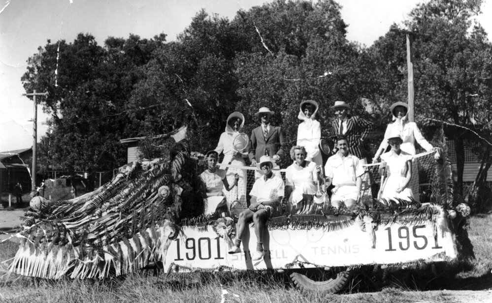 Sawtell Tennis Club at the Jubilee Day parade, May 1951