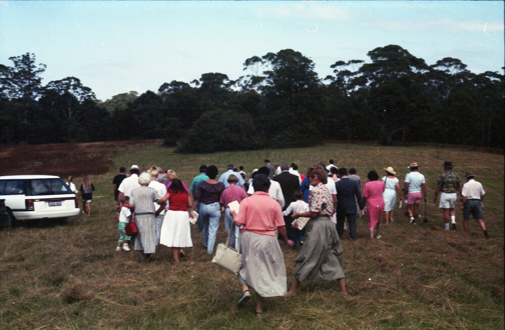 Turning the sod for Bishop Druitt College, 1993