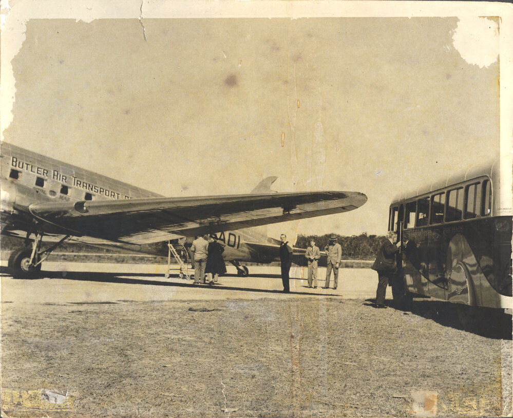 Butler air transport aeroplane "Warrina" at the aerodrome