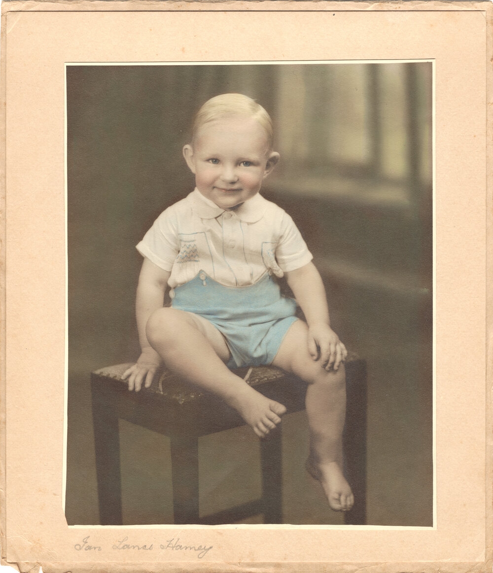 Portrait of toddler Ian Hamey 