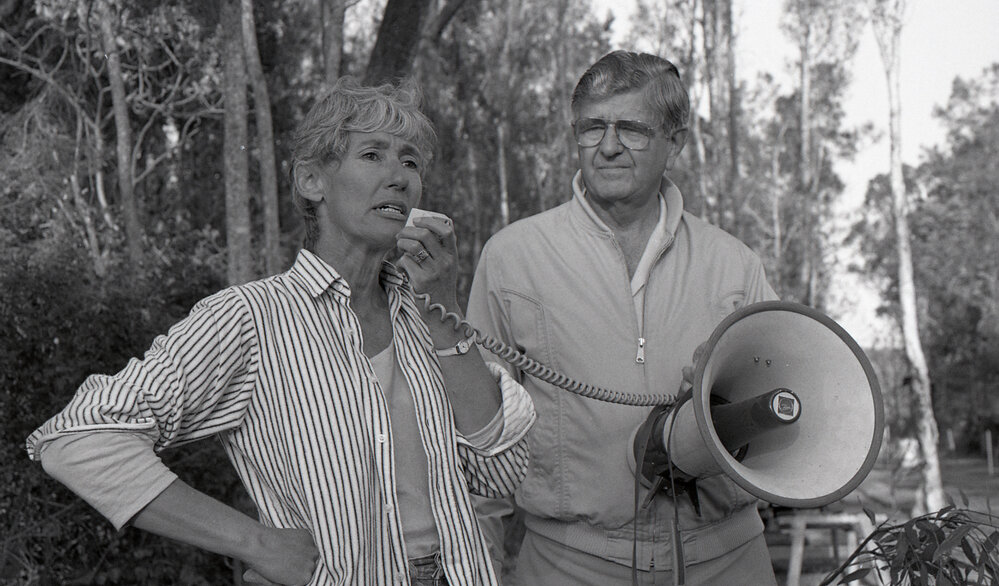 Spokesperson Carol Shorter with Mayor John Smith, late 1991