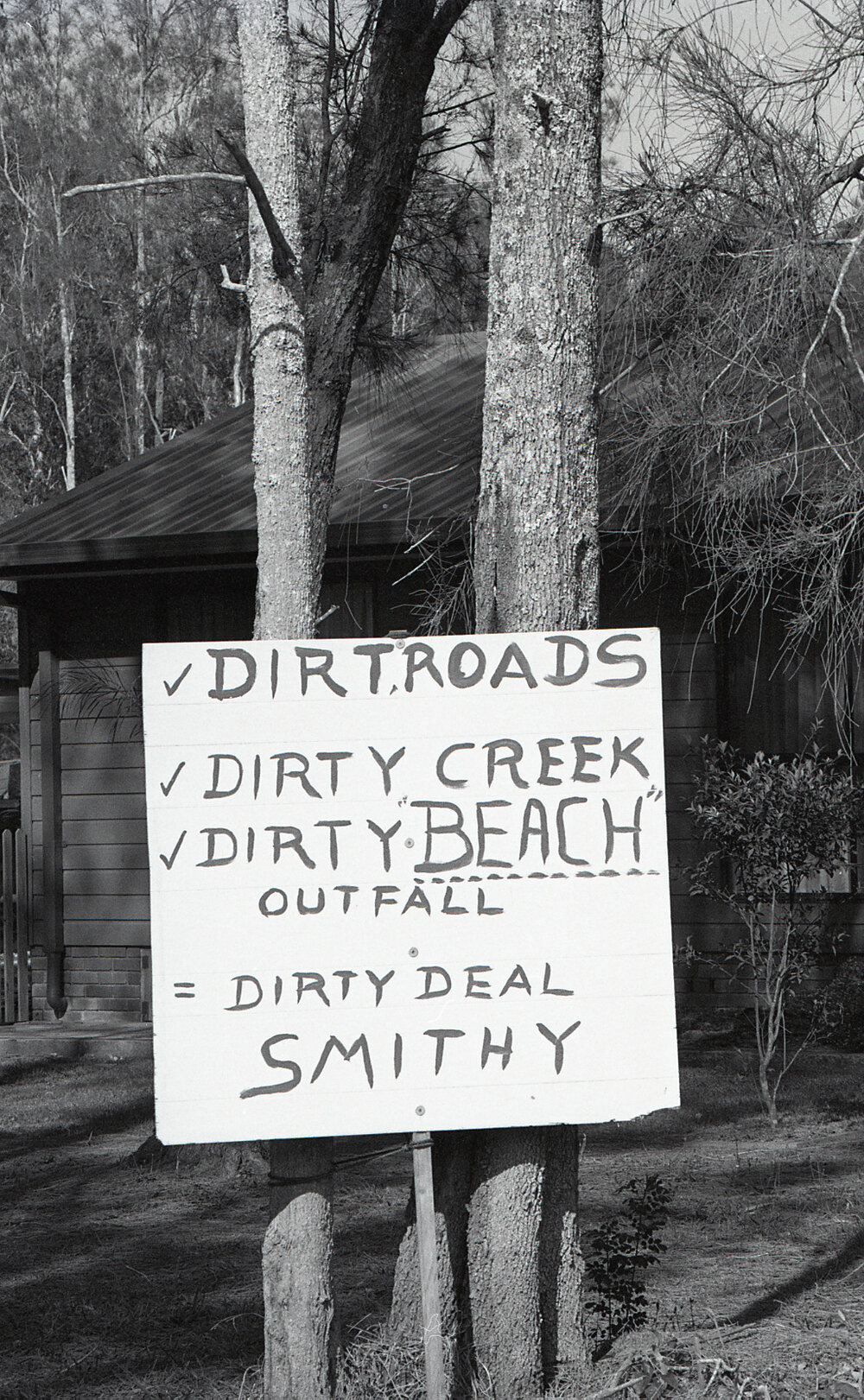 Sign to stop the outfall proposal, 23 October 1991