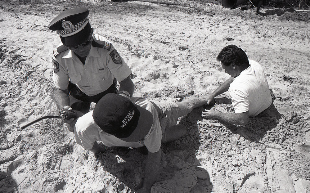 Arresting a protestor, 27 November 1991