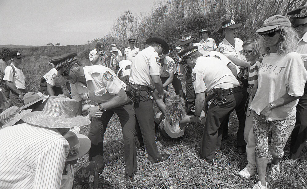 Protestors under arrest, 26 November 1991