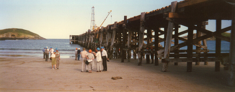  Inspecting the jetty before refurbishment, 14 October 1996