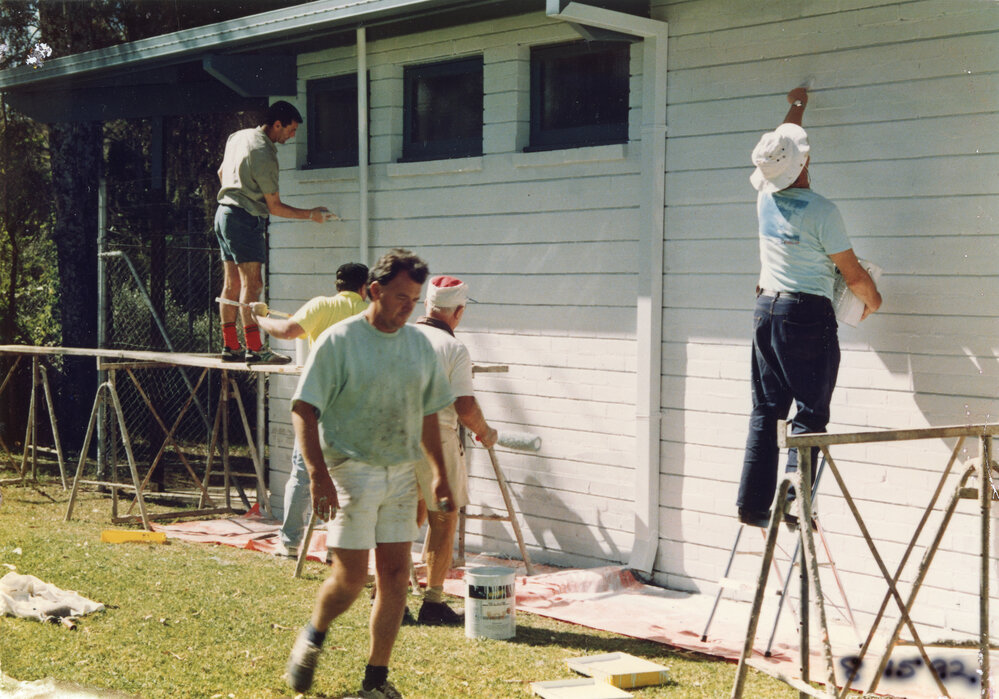 A working bee to paint the Historical Society's Museum, 15 August 1992