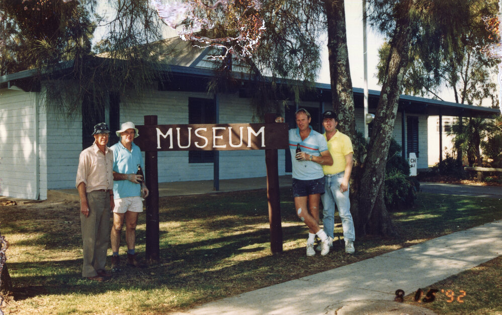 Rotary Club members enjoy refreshment at the Museum working bee, 15 August 1992