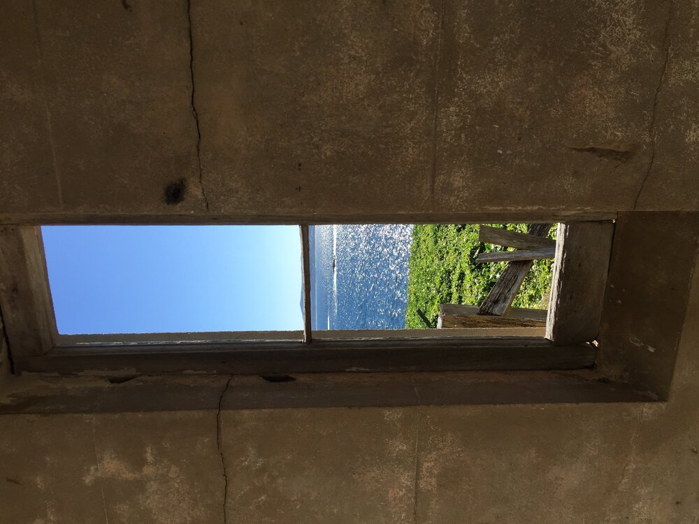 Wooden window frame of the lightkeeper's cottage, 7 May 2019