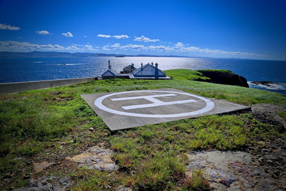 Ground view of the lightkeepers' cottages, 6 May 2019