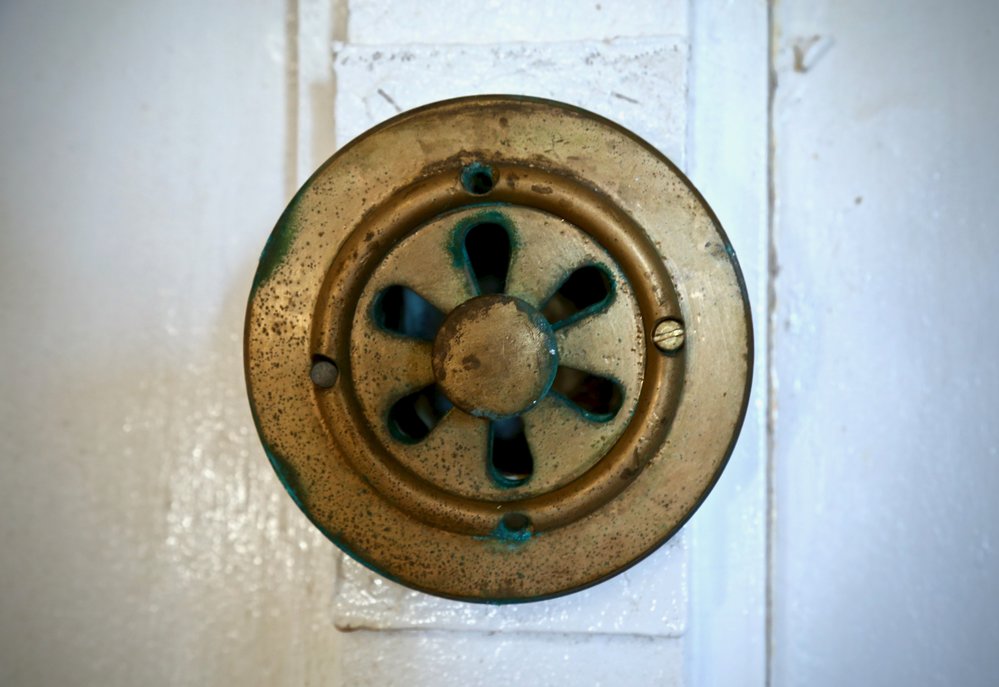 Brass vents inside the South Solitary Island lighthouse, 6 May 2019