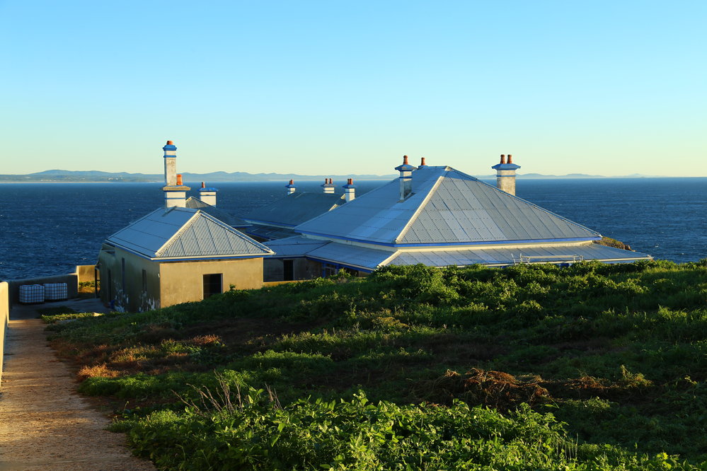 View across the cottages towards the mainland, 8 May 2019