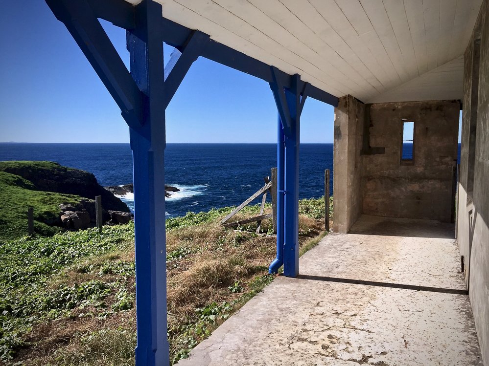 View of the northern cottage, 7 May 2019