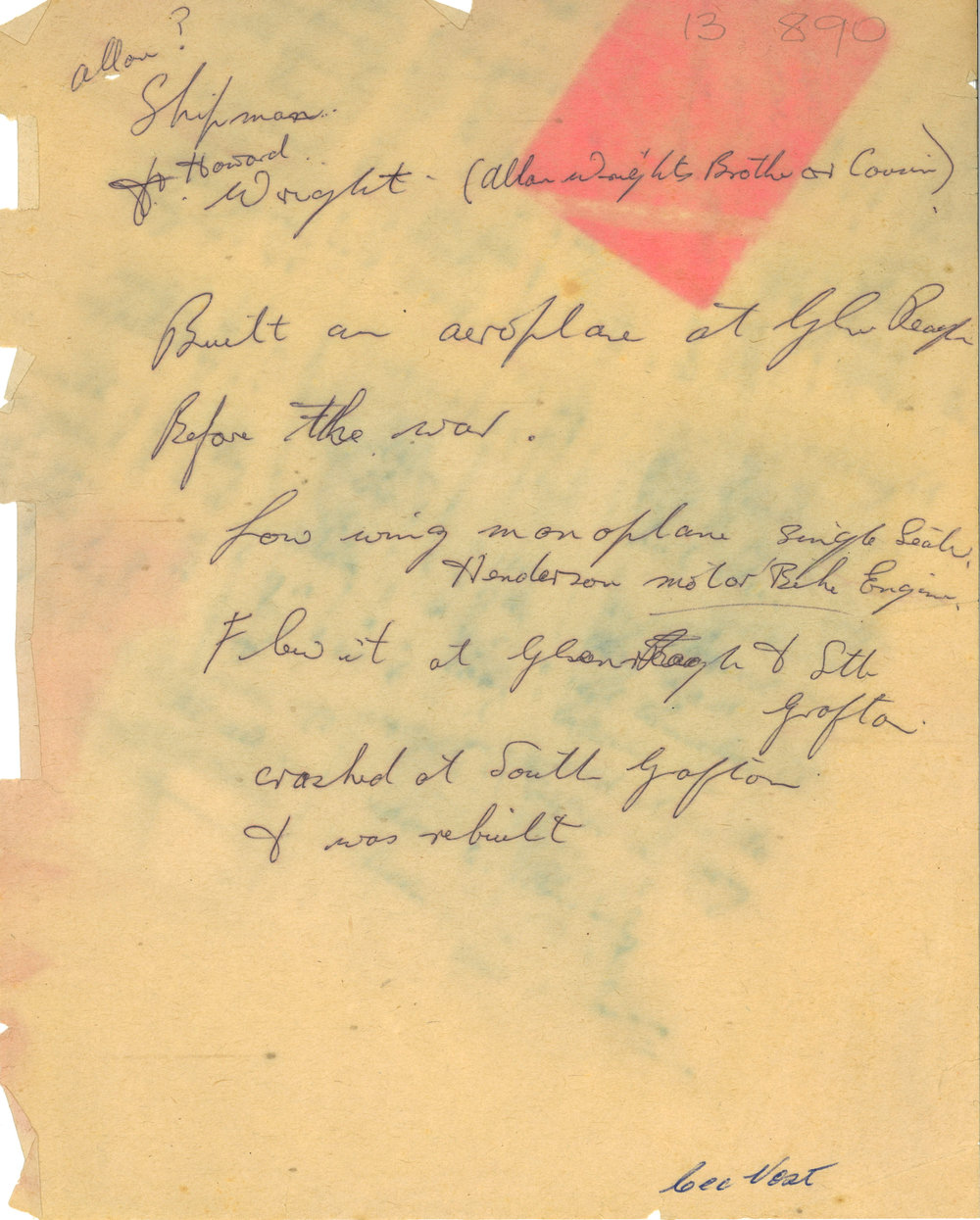 Note regarding the aeronautical work of Darcy Shipman