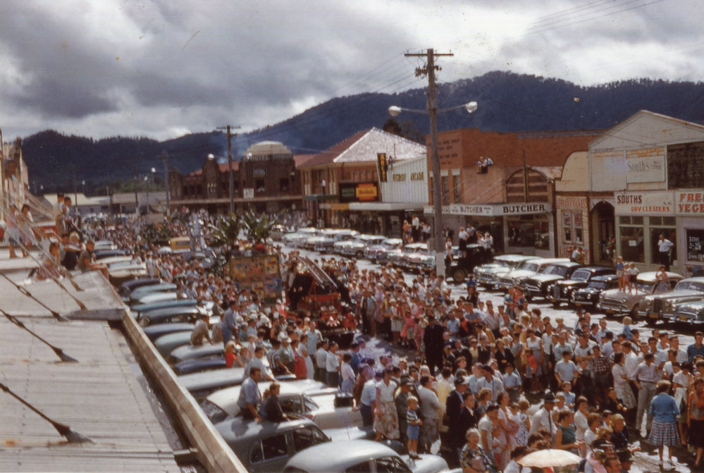 Viewing a parade along High Street after a storm