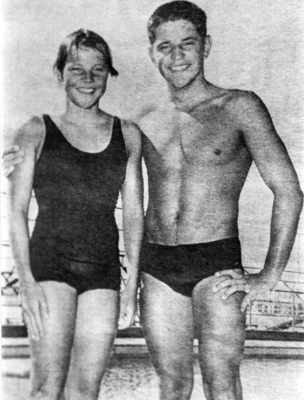 Ilsa and John Konrads visit for the Rotary Club swimming carnival, 26 February 1959