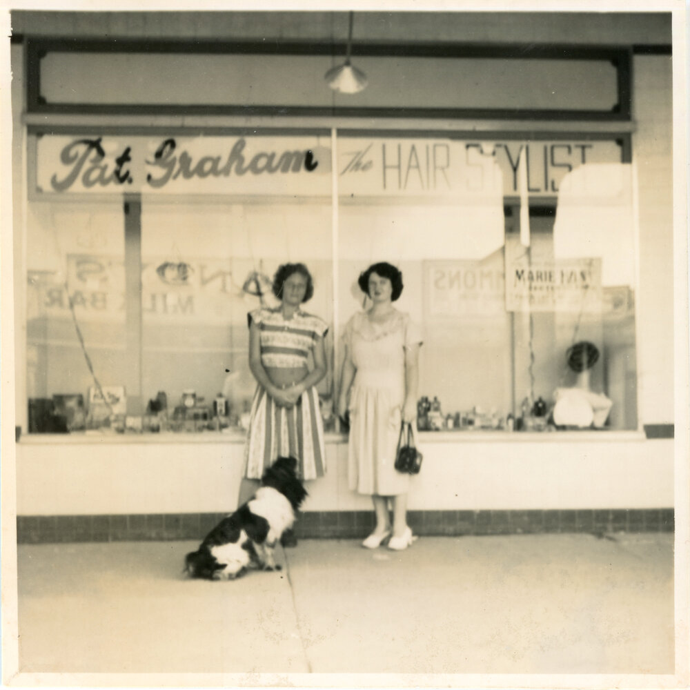 Photograph of Staff in front of Marie Hunt's new shop, Late 1940s - Early 1950s