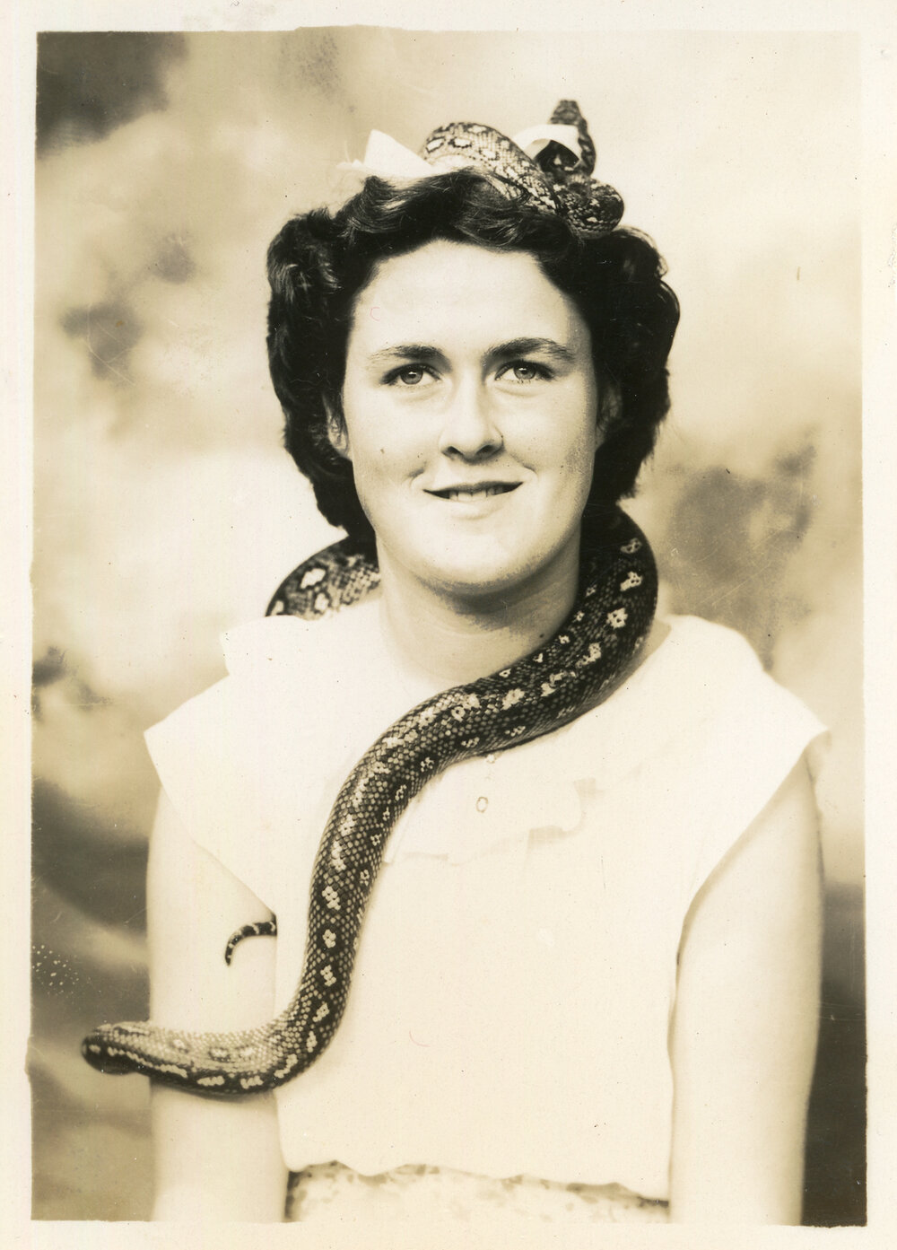 Photograph of Heather Watt with Joe Blake, c. 1950