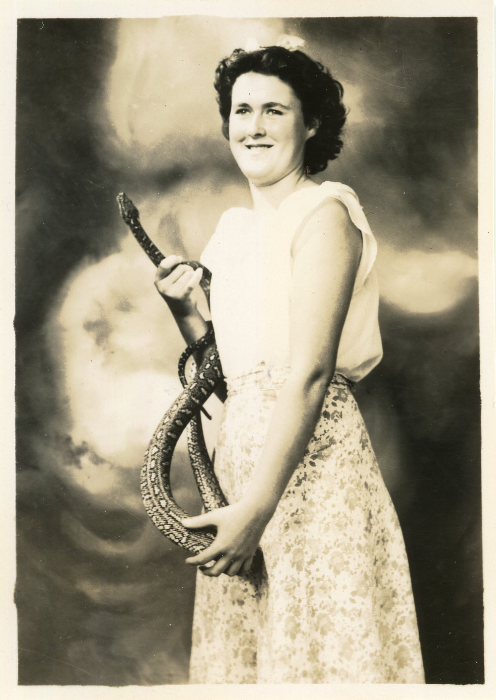 Photograph of Heather Watt with Joe Blake, c. 1950