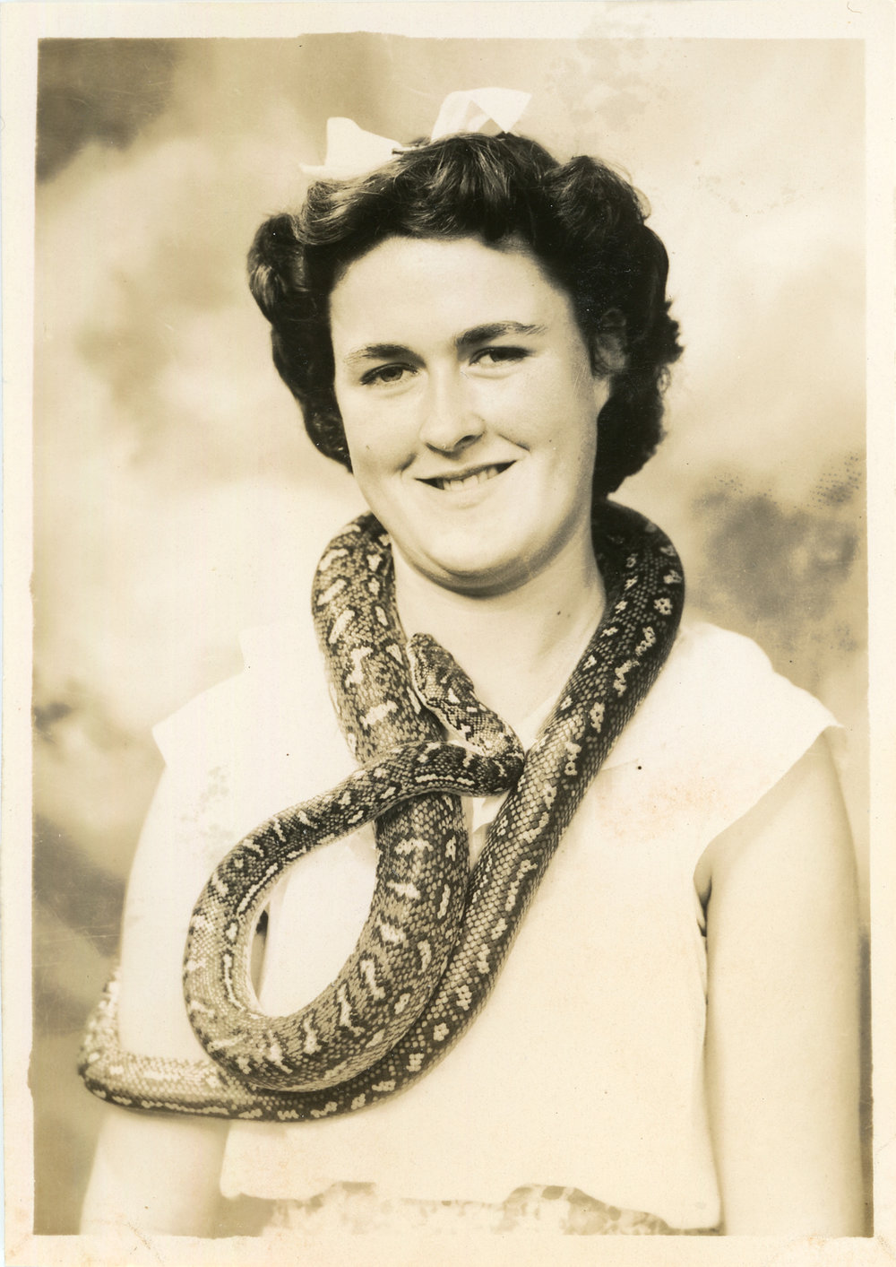 Photograph of Heather Watt with Joe Blake, c. 1950