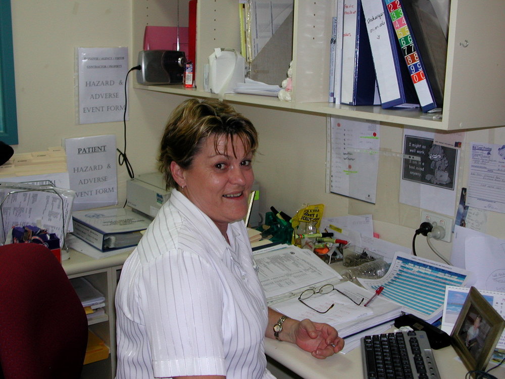 Medical Records Secretary Lynn Maguire at Baringa Private Hospital, 2006