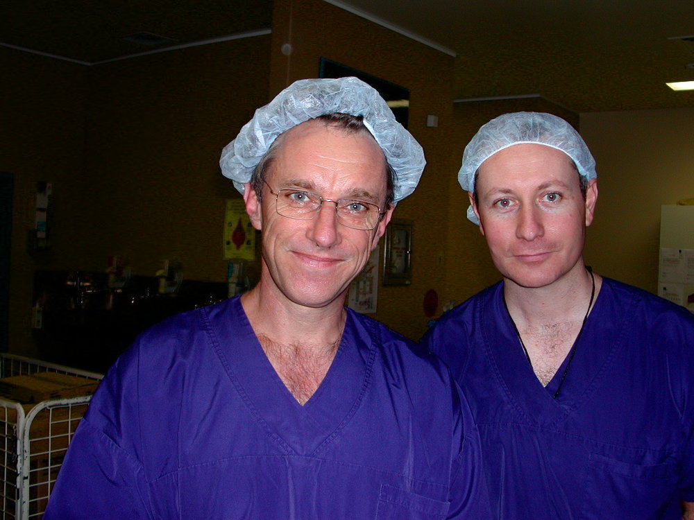 Surgeon Doctor Andrew Ramsay and Assistant Surgeon Doctor Phillip Marinucci at Baringa Private Hospital, 2006