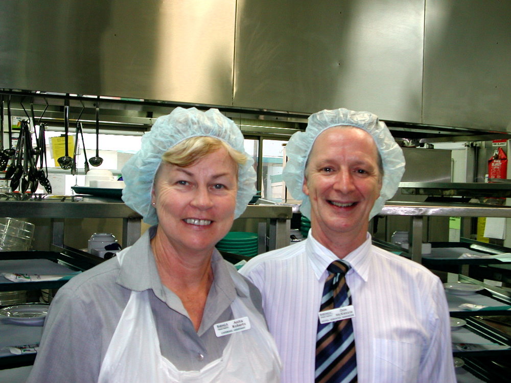 Kitchen Staff Anita Roberts and Don Mackenzie at Baringa Private Hospital, 2006