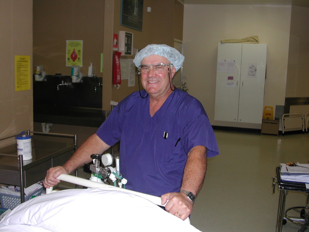 Wardsman Warren Graham in Baringa Private Hospital Theatre, 2006