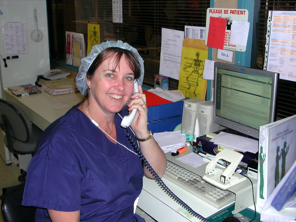 Theatre Secretary Michelle Down in Baringa Private Hospital Theatre, 2006