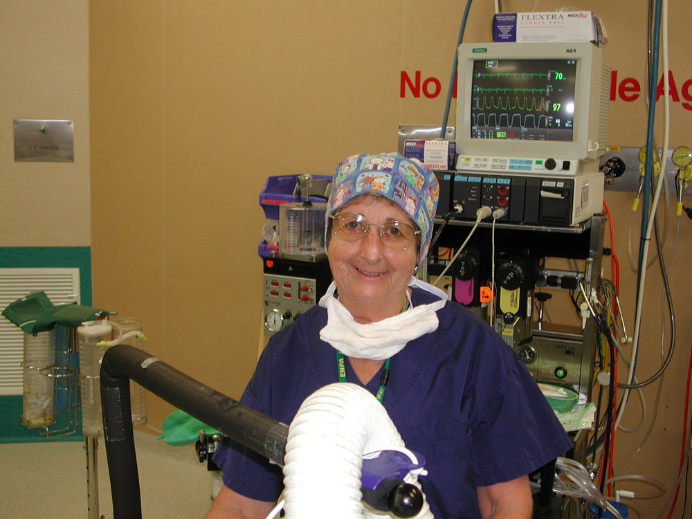 Theatre Anaesthetic Nurse Joan Eggins in Baringa Private Hospital Theatre, 2006