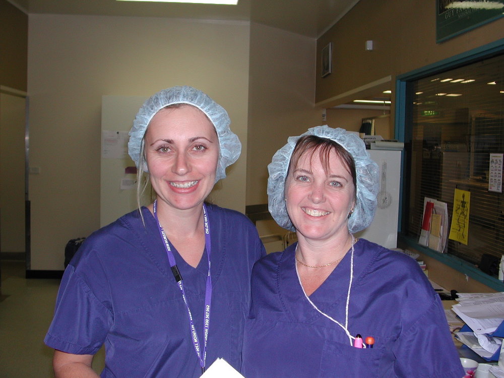 Theatre Nurse Natasha Plumbe and Theatre Secretary Michelle Down in Baringa Private Hospital Theatre, 2006