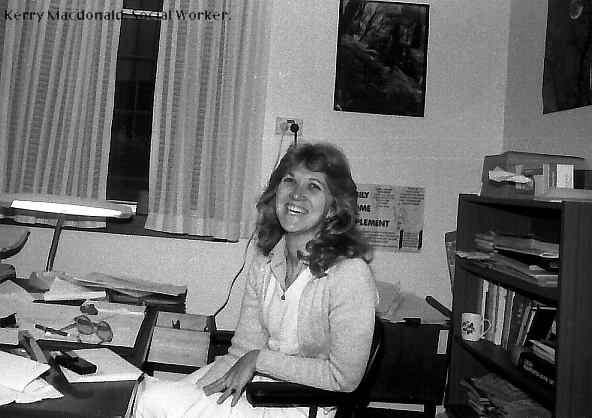 Kerry Macdonald at the old Coffs Harbour Hospital, 1985