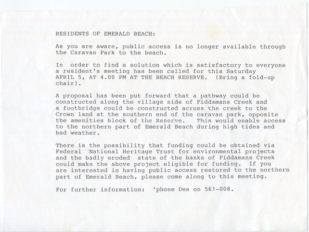 Residents of Emerald Beach