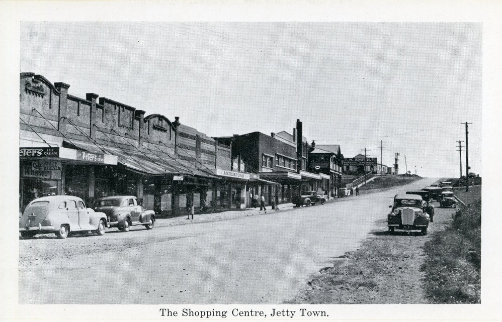 The main Jetty Town shopping street facing west
