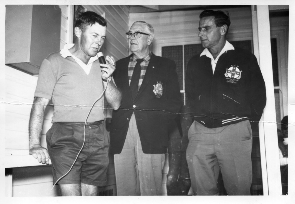 Jim Worland discusses the fishing competition at the Deep Sea Fishing Club, 1970