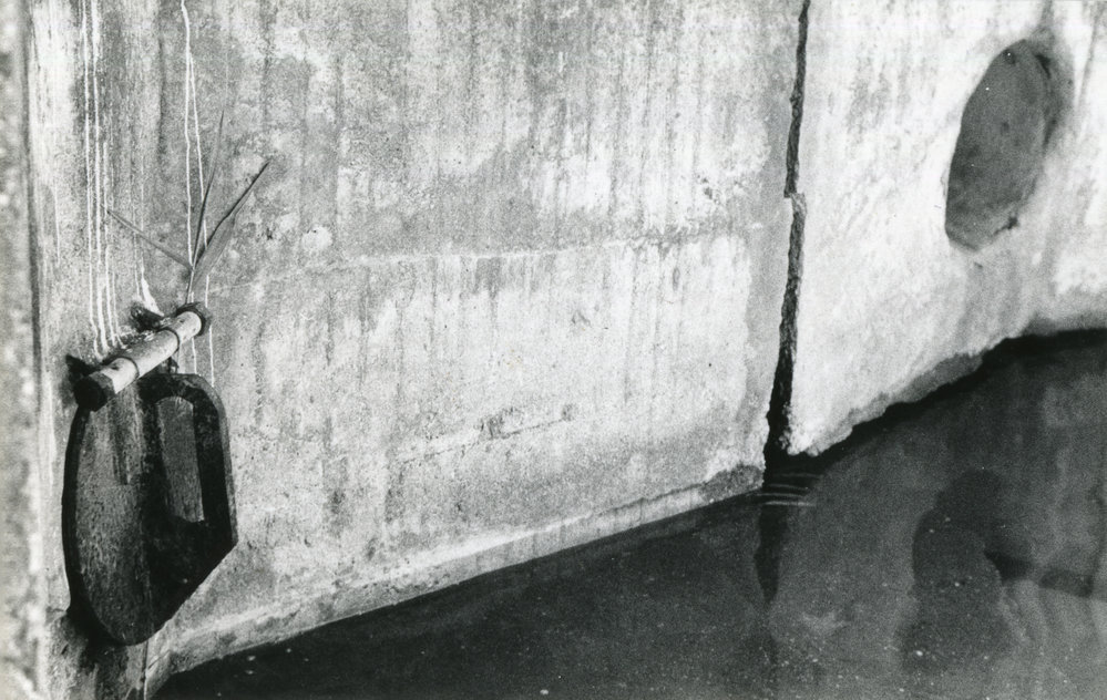 The Nana Street overflow beside an open stormwater drain near Pump Station No 2, December 1992