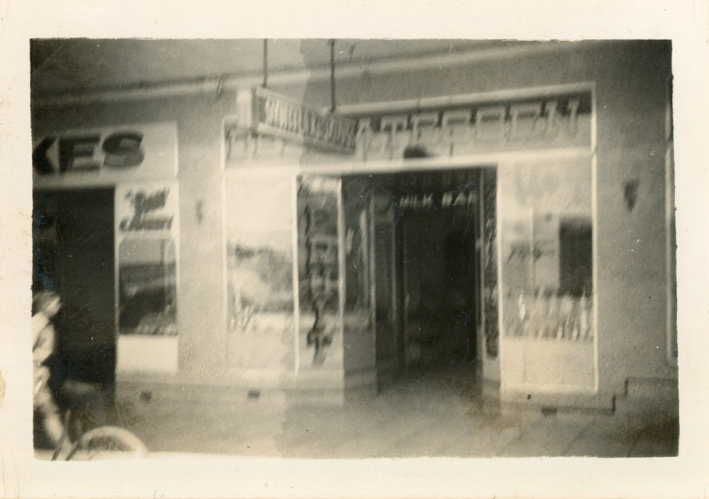 Jim Fogarty's milk bar and delicatessen at Jetty town, 1950s