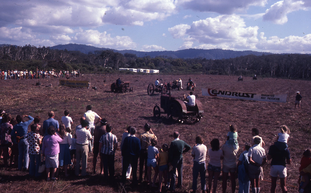 Emerald Beach tractor races celebrate the Banana Republic, c.1981