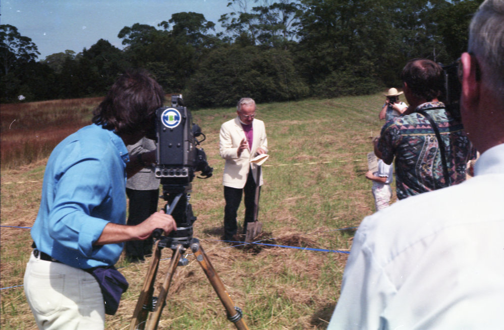 Bishop B. Schultz at the turning the sod for Bishop Druitt College, 1993