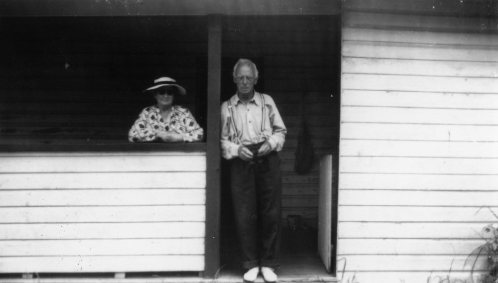 Mr and Mrs Blakey at "Ourous" on the Bonville Reserve, 1954 