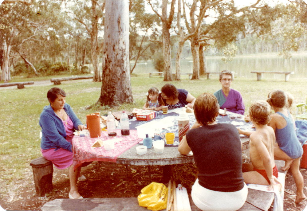 Time for a picnic at the Woolgoolga Lakeside Reserve area, c. 1970