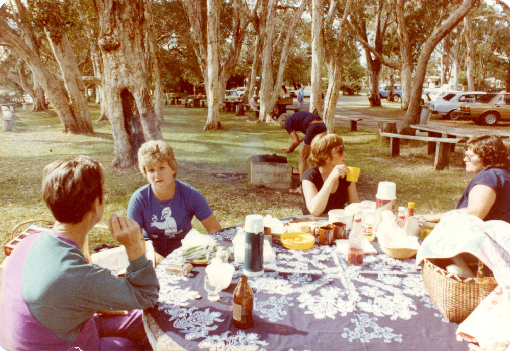 Time for a picnic at the Woolgoolga Lakeside Reserve area, c.1970