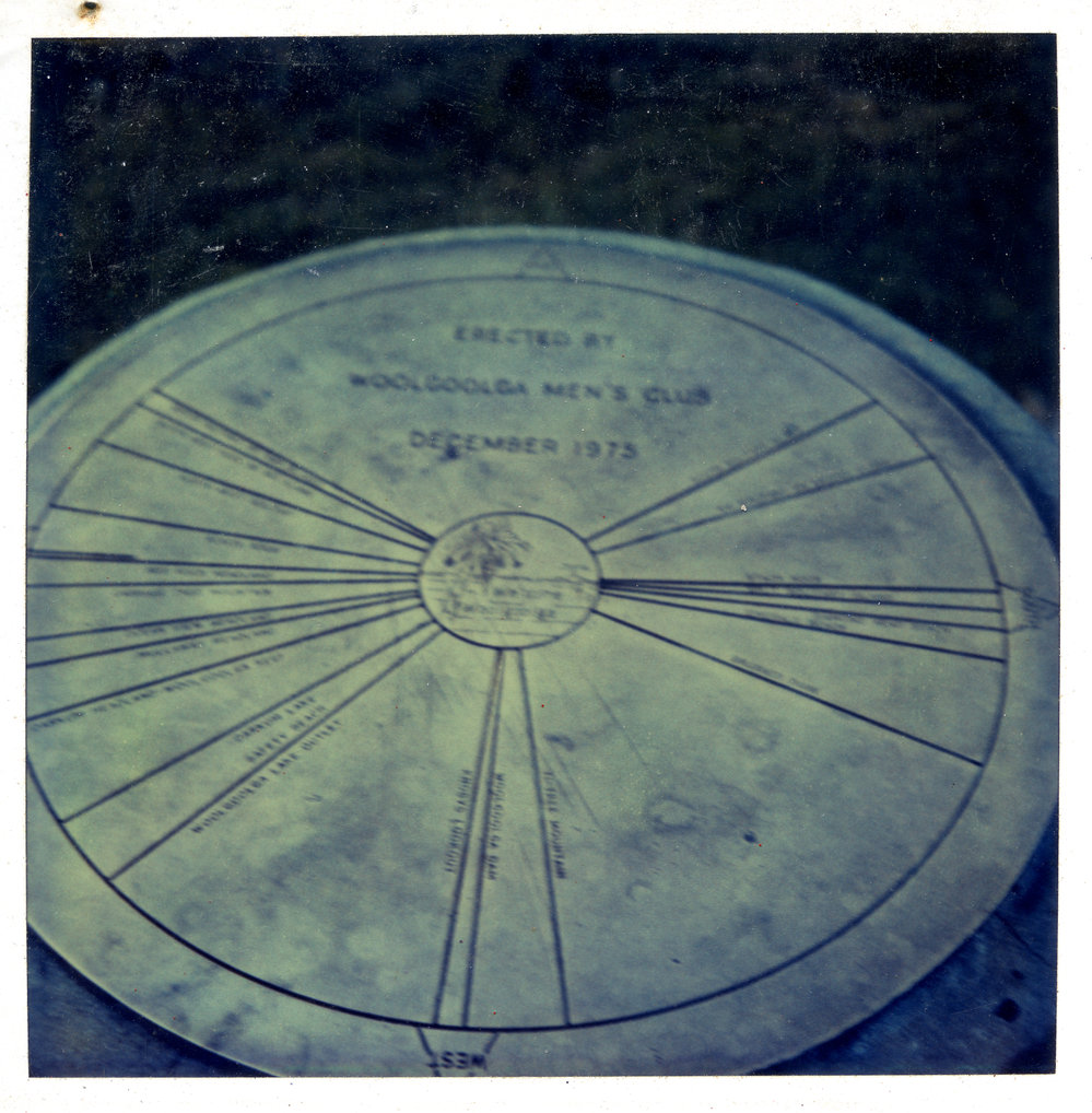 The directional plaque at Woolgoolga Headland, 25 July 2013
