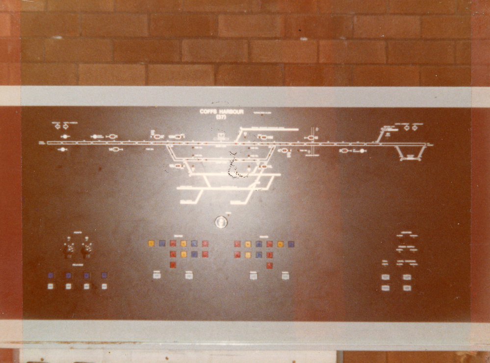 Track diagram for signal boxes at Coffs Harbour Railway, c.1970s