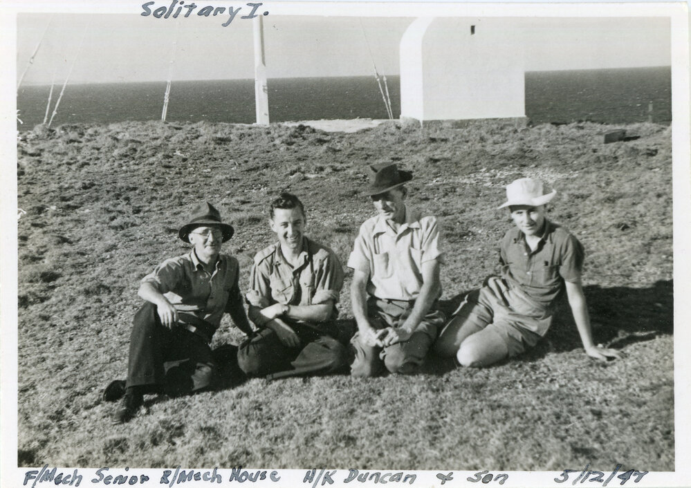 South Solitary Island lighthouse staff, 5 December 1947