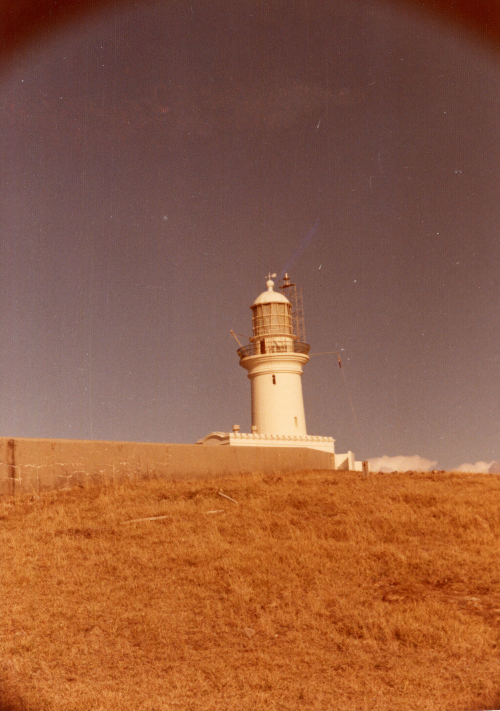 Temporary light installation at South Solitary Island lighthouse, late 1970s