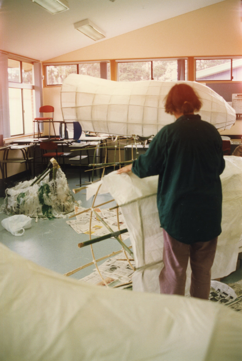 Constructing the "excrement" for the Look-At-Me-Now Headland protest, late 1991