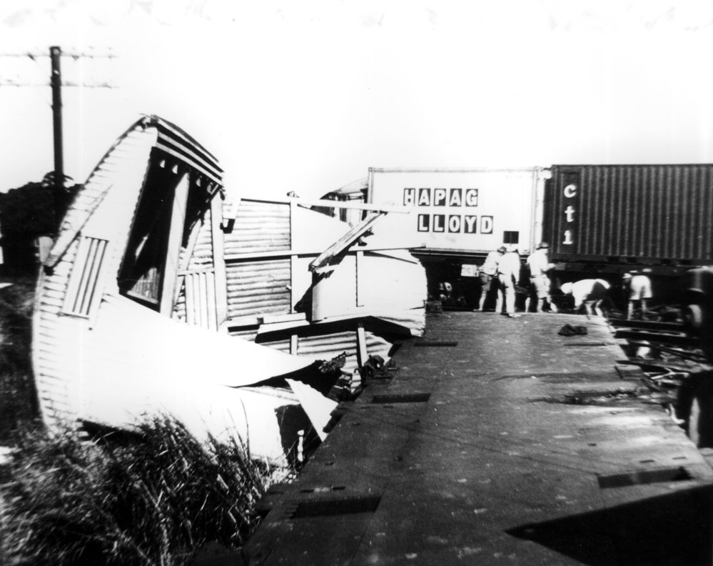 A railway line collision