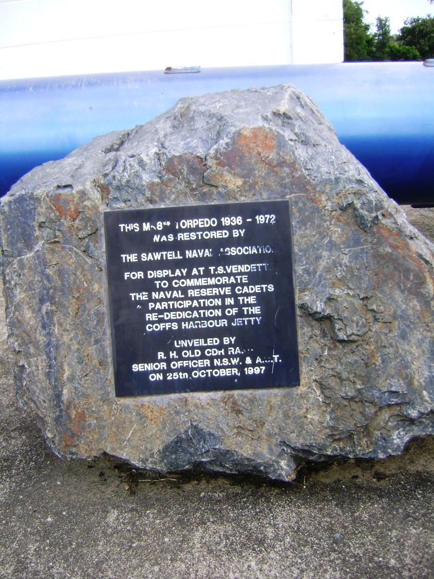 T.S.S. Vendetta commemorates the Jetty's restoration, February 2012